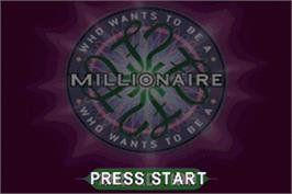 Title screen of Who Wants To Be A Millionaire - 2nd Edition on the Nintendo Game Boy Advance.
