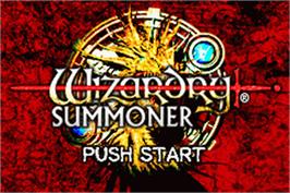 Title screen of Wizardry Summoner on the Nintendo Game Boy Advance.