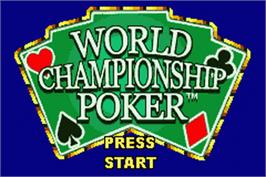 Title screen of World Championship Poker on the Nintendo Game Boy Advance.