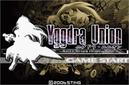 Title screen of Yggdra Union on the Nintendo Game Boy Advance.