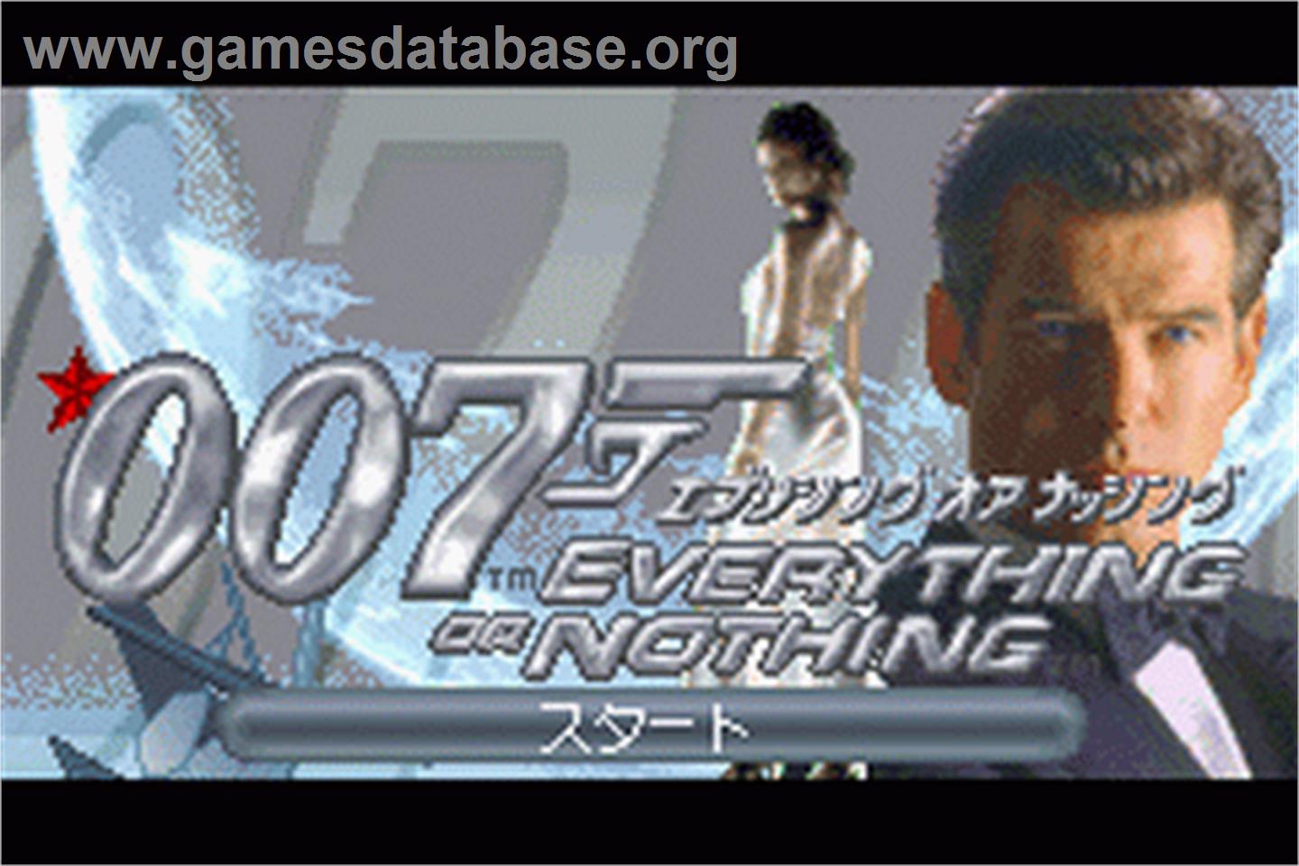 007: Everything or Nothing - Nintendo Game Boy Advance - Artwork - Title Screen