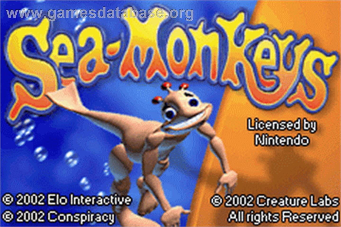 Amazing Virtual Sea-monkeys, The - Nintendo Game Boy Advance - Artwork - Title Screen