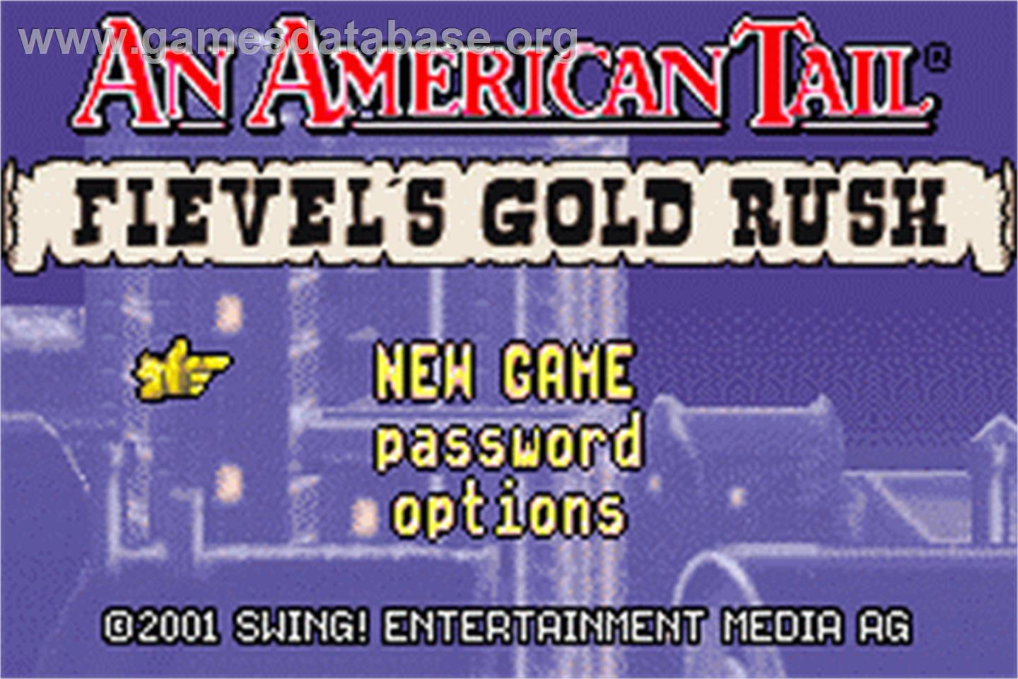 An American Tail: Fievel's Gold Rush - Nintendo Game Boy Advance - Artwork - Title Screen