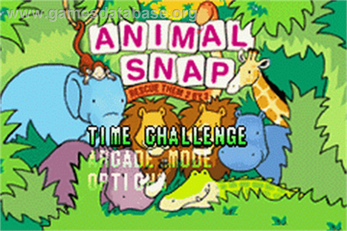 Animal Snap - Rescue Them 2 By 2 - Nintendo Game Boy Advance - Artwork - Title Screen