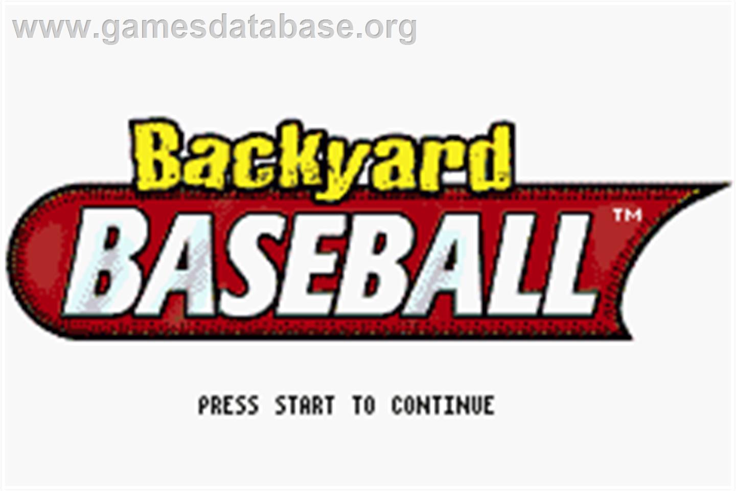 Backyard Baseball - Nintendo Game Boy Advance - Artwork - Title Screen