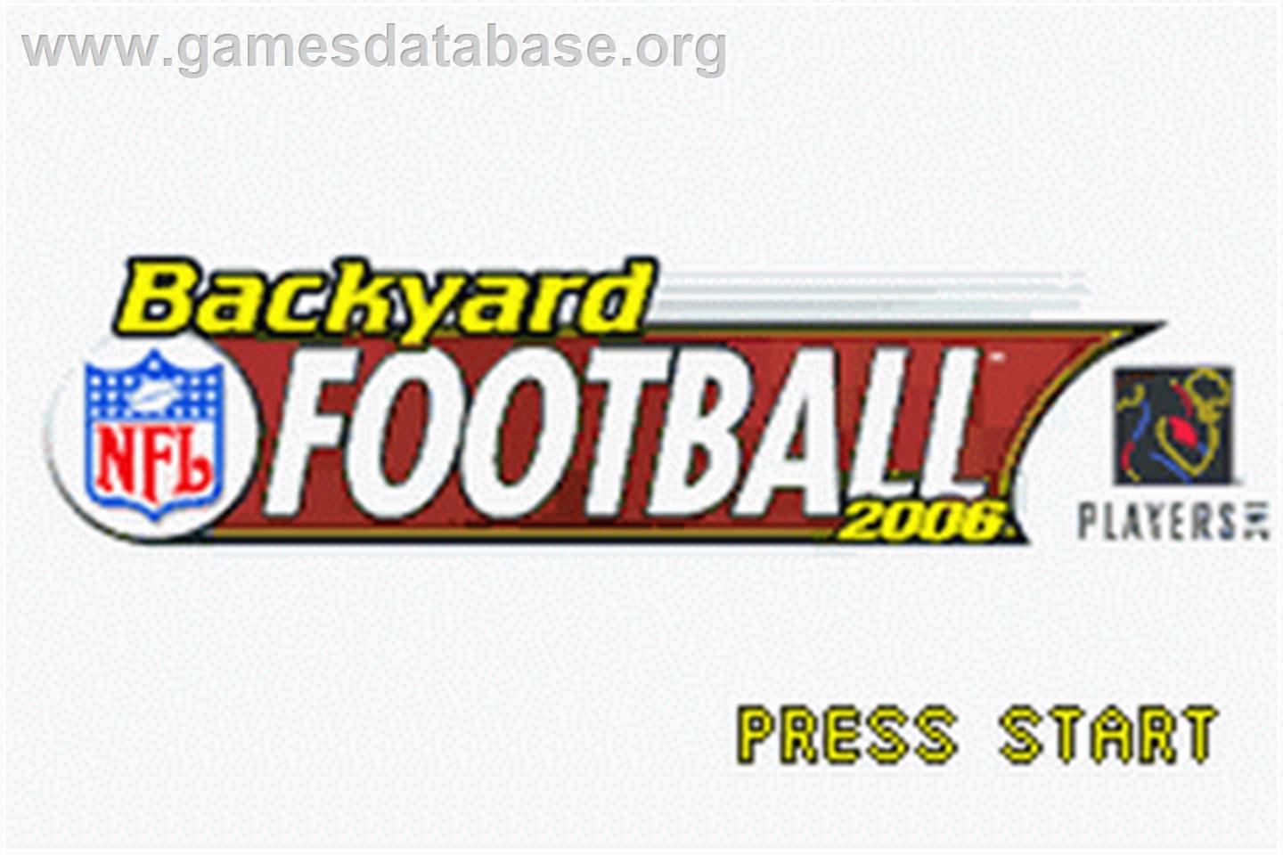 Backyard Football 2006 - Nintendo Game Boy Advance - Artwork - Title Screen