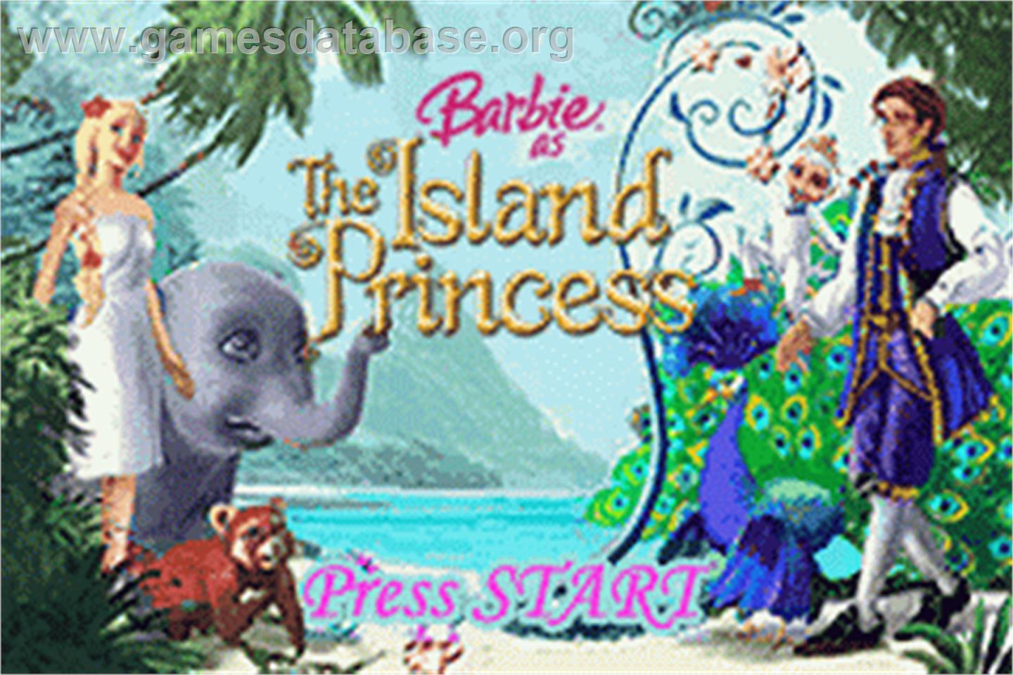 Barbie as The Island Princess - Nintendo Game Boy Advance - Artwork - Title Screen