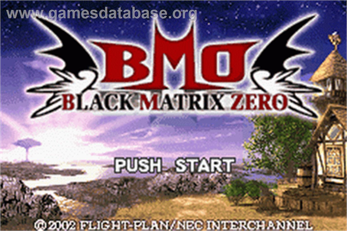 Black/Matrix Zero - Nintendo Game Boy Advance - Artwork - Title Screen
