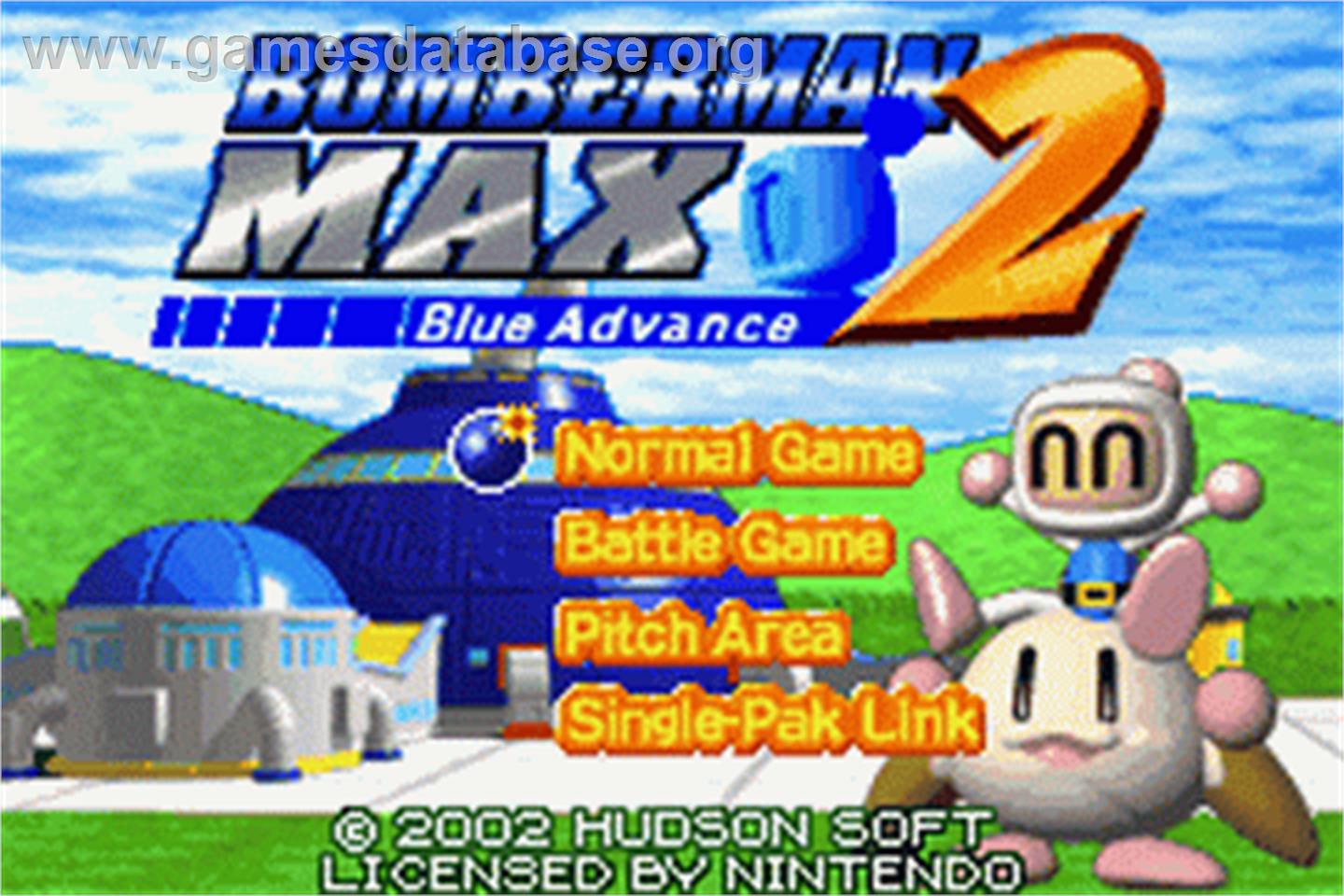 Bomberman Max 2: Blue Advance - Nintendo Game Boy Advance - Artwork - Title Screen
