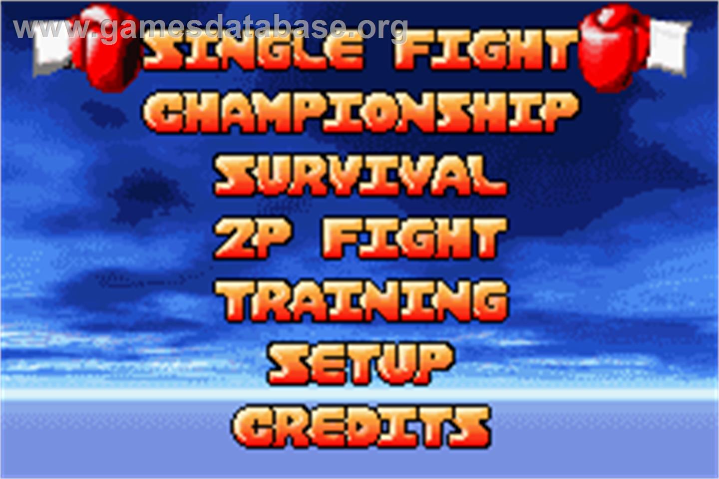 Boxing Fever - Nintendo Game Boy Advance - Artwork - Title Screen