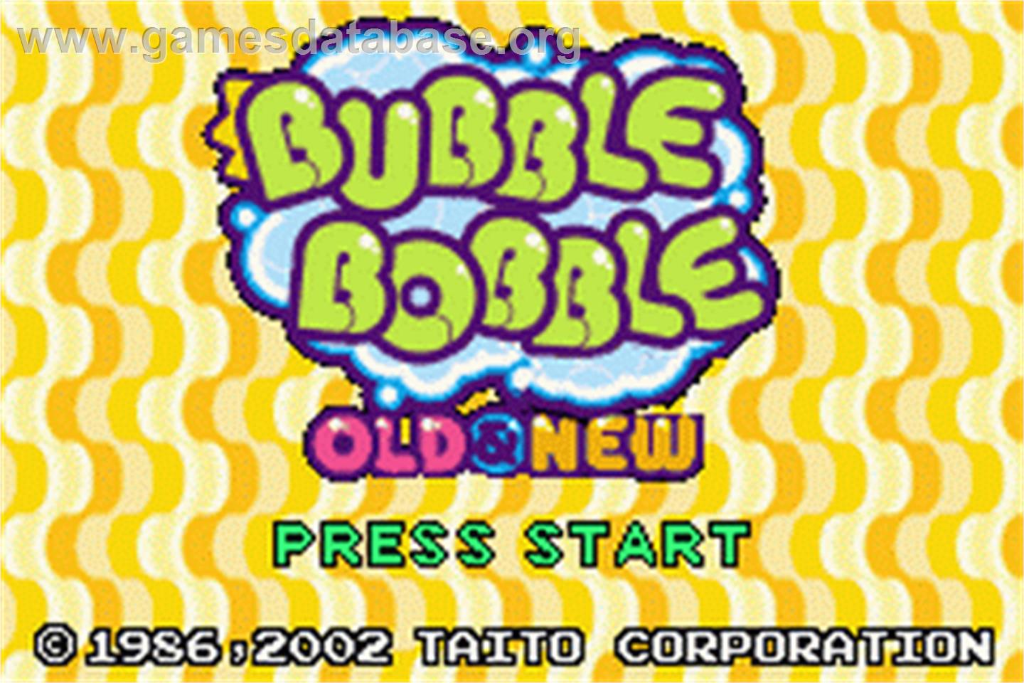 Bubble Bobble Old & New - Nintendo Game Boy Advance - Artwork - Title Screen