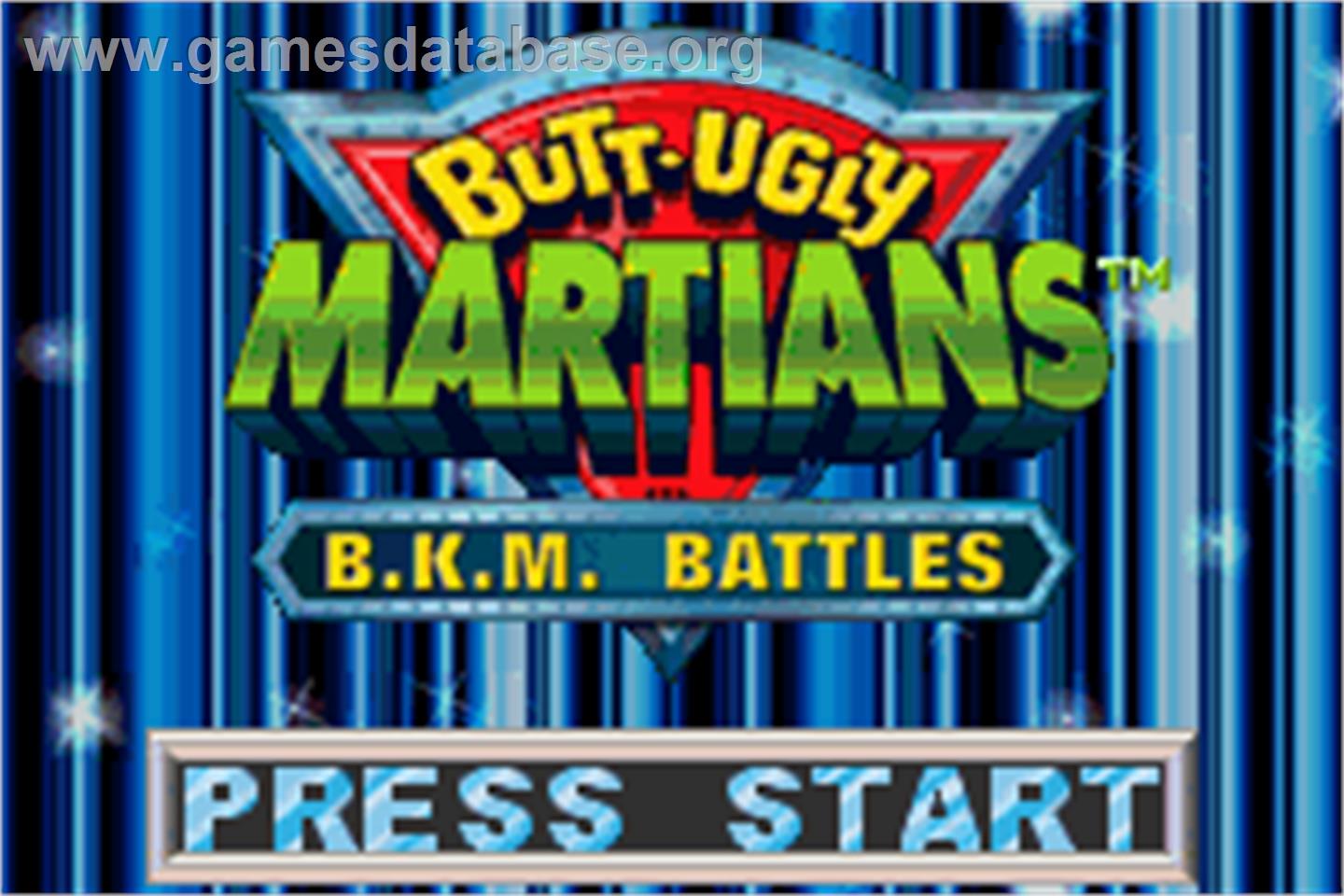 Butt-ugly Martians - B.k.m. Battles - Nintendo Game Boy Advance - Artwork - Title Screen