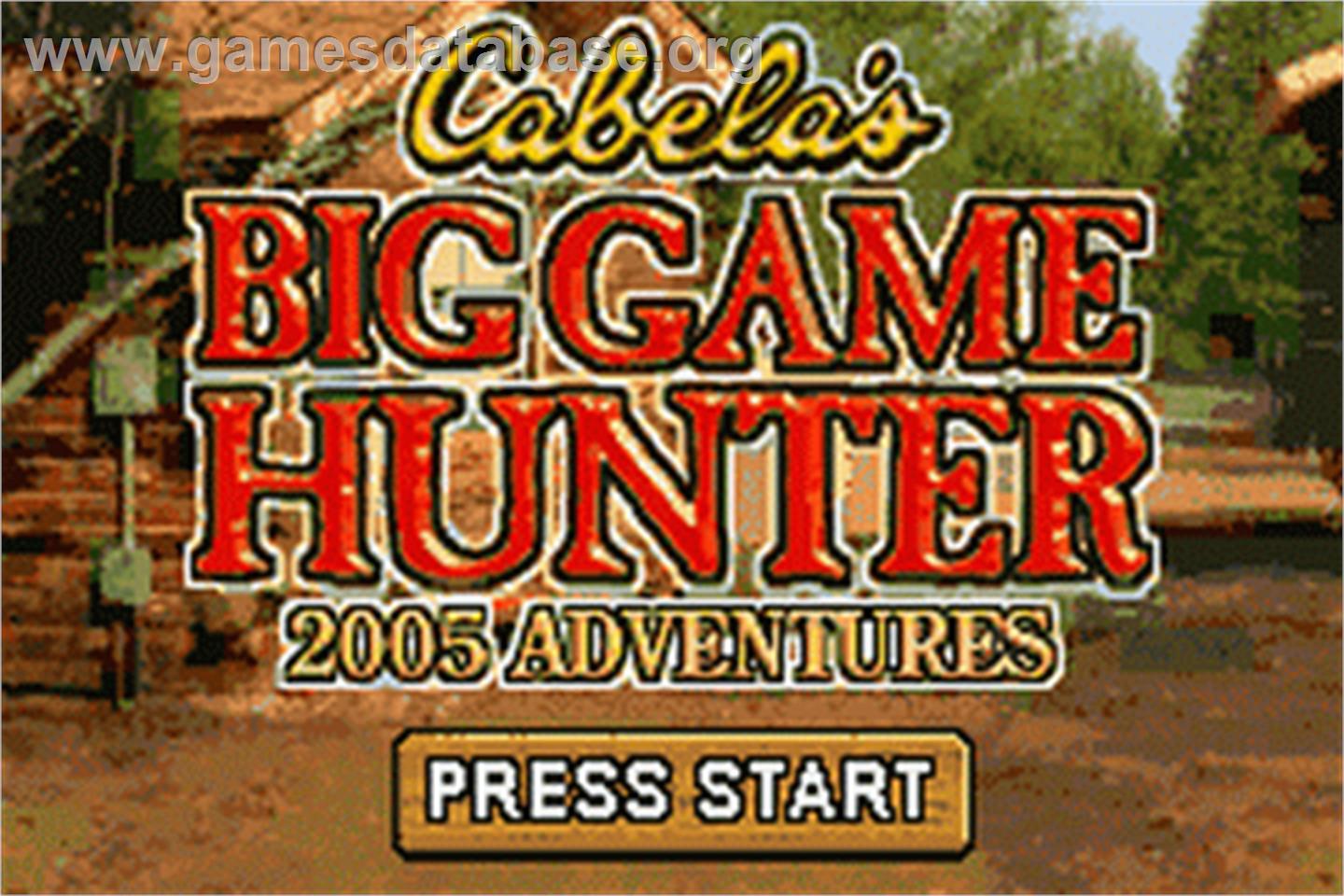 Cabela's Big Game Hunter 2005 Adventures - Nintendo Game Boy Advance - Artwork - Title Screen
