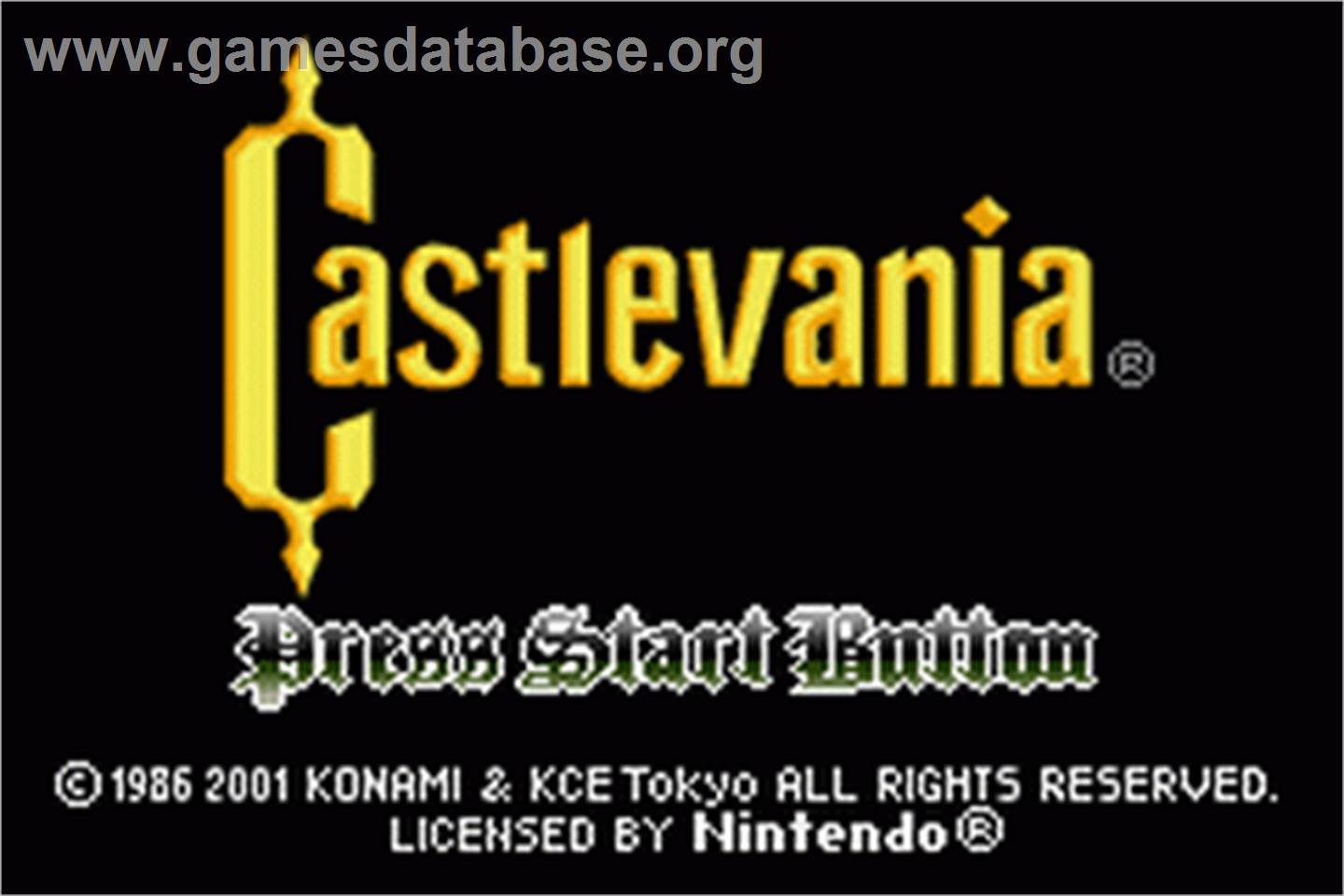 Castlevania: Circle of the Moon - Nintendo Game Boy Advance - Artwork - Title Screen