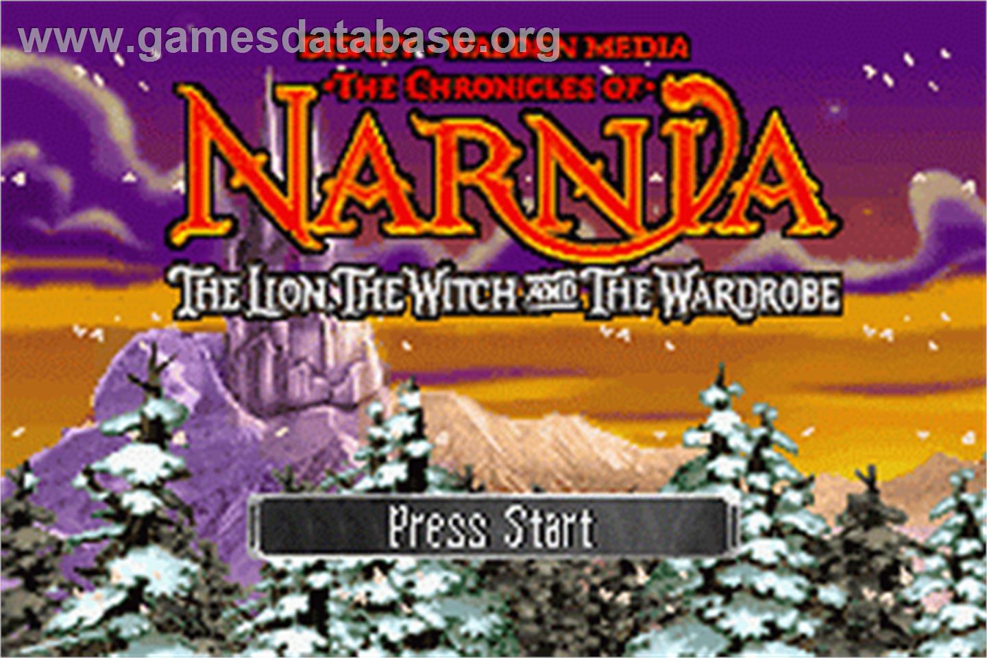 Chronicles of Narnia: The Lion, the Witch and the Wardrobe - Nintendo Game Boy Advance - Artwork - Title Screen