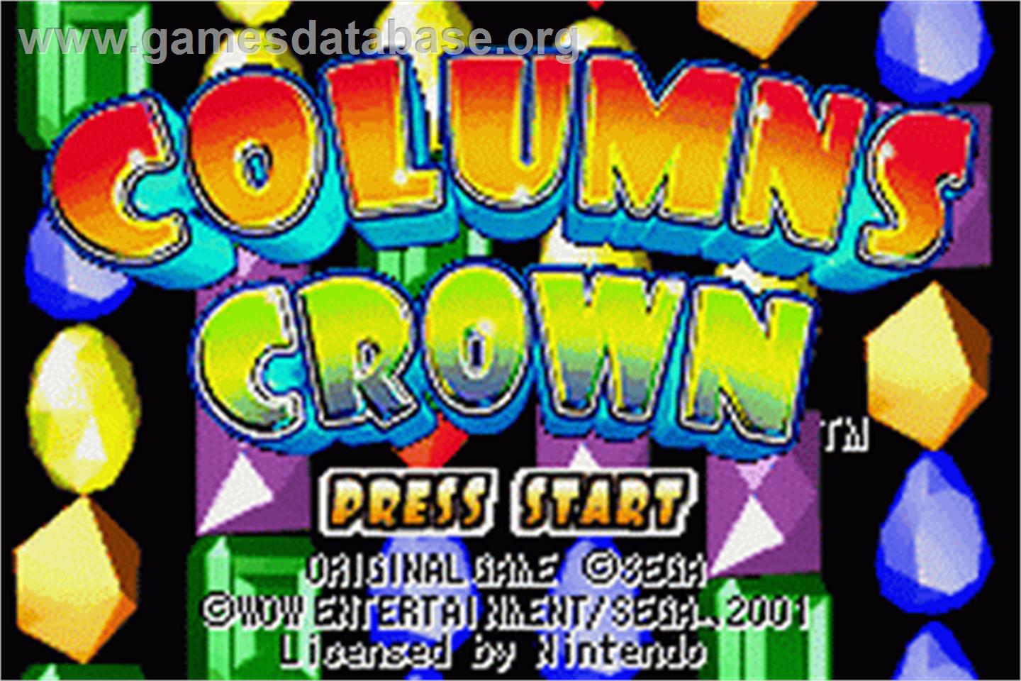 Columns Crown - Nintendo Game Boy Advance - Artwork - Title Screen