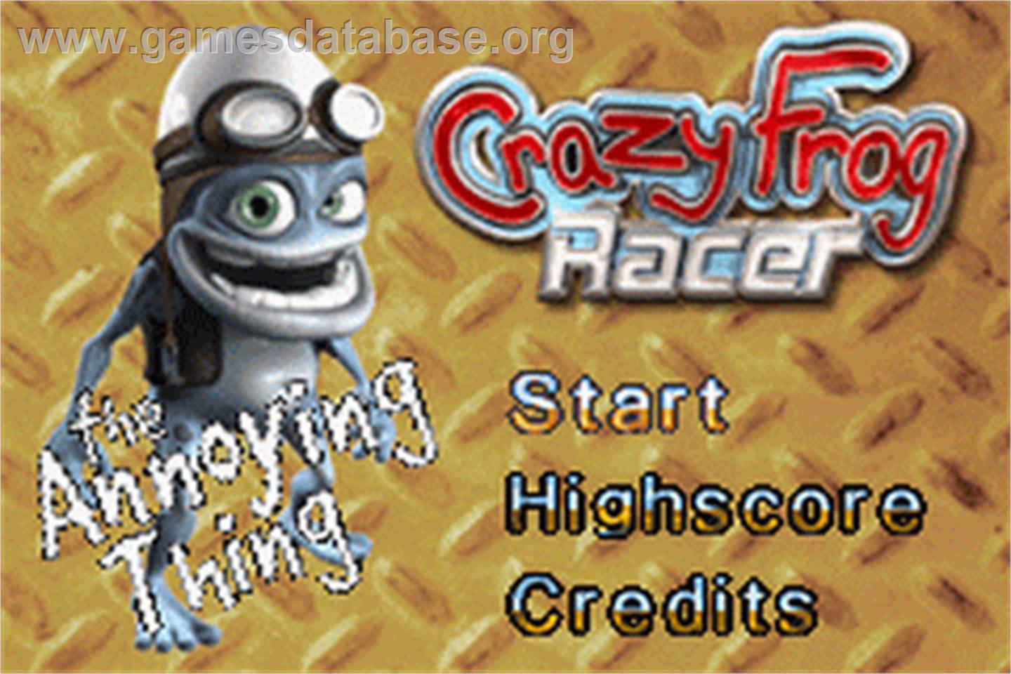 Crazy Frog Racer - Nintendo Game Boy Advance - Artwork - Title Screen
