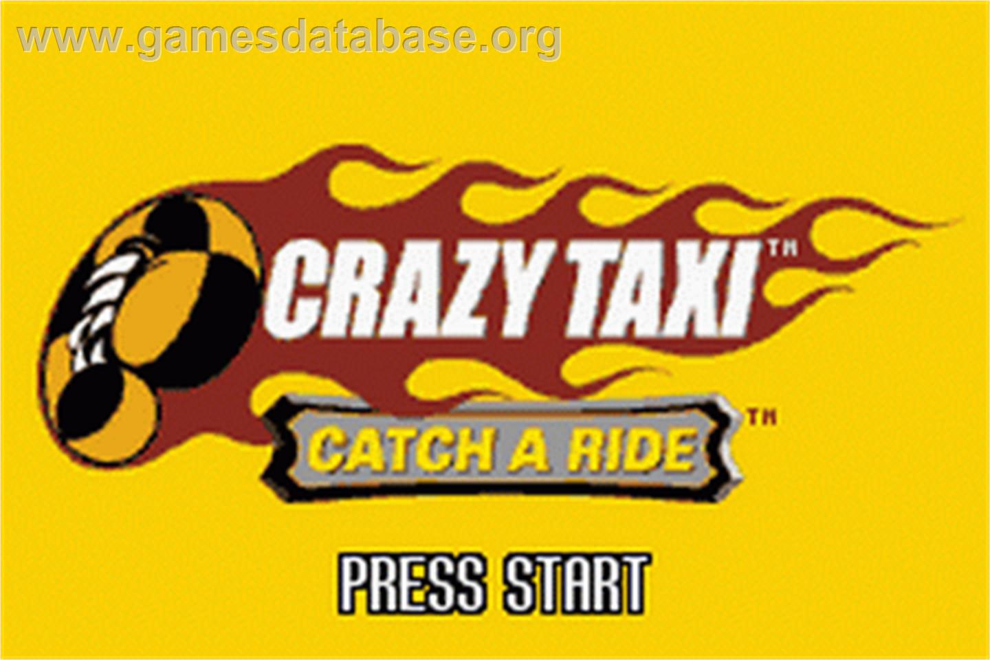 Crazy Taxi - Catch A Ride - Nintendo Game Boy Advance - Artwork - Title Screen