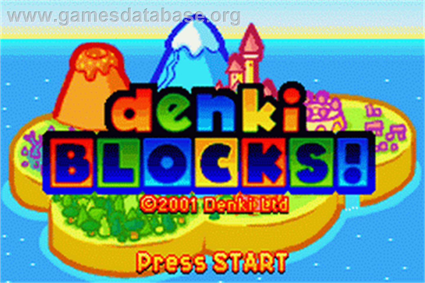 Denki Blocks! - Nintendo Game Boy Advance - Artwork - Title Screen