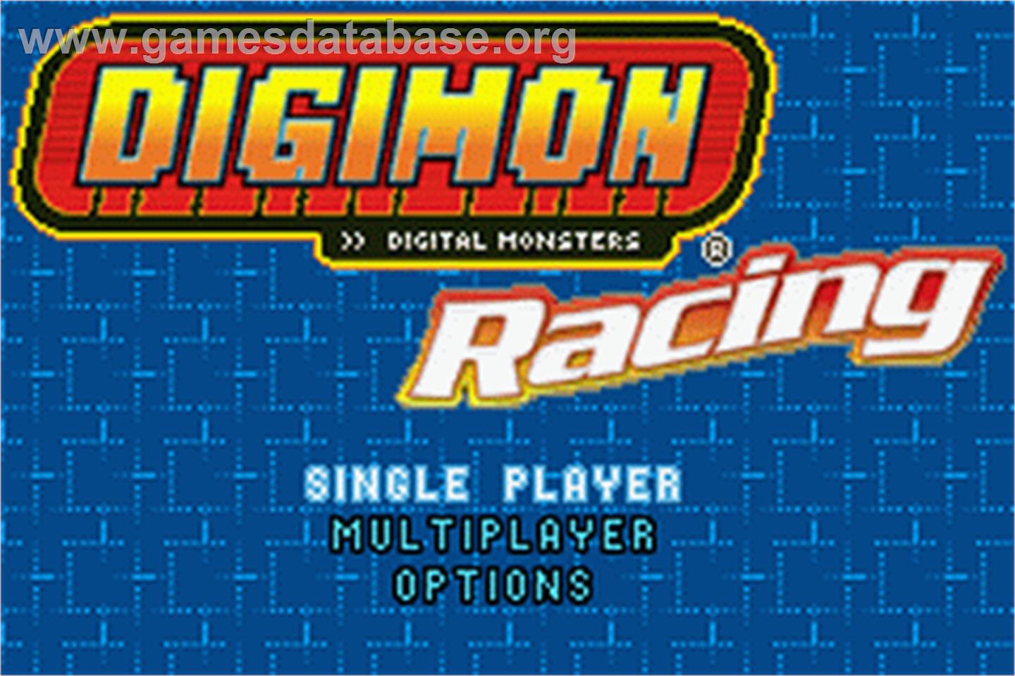 Digimon Racing - Nintendo Game Boy Advance - Artwork - Title Screen