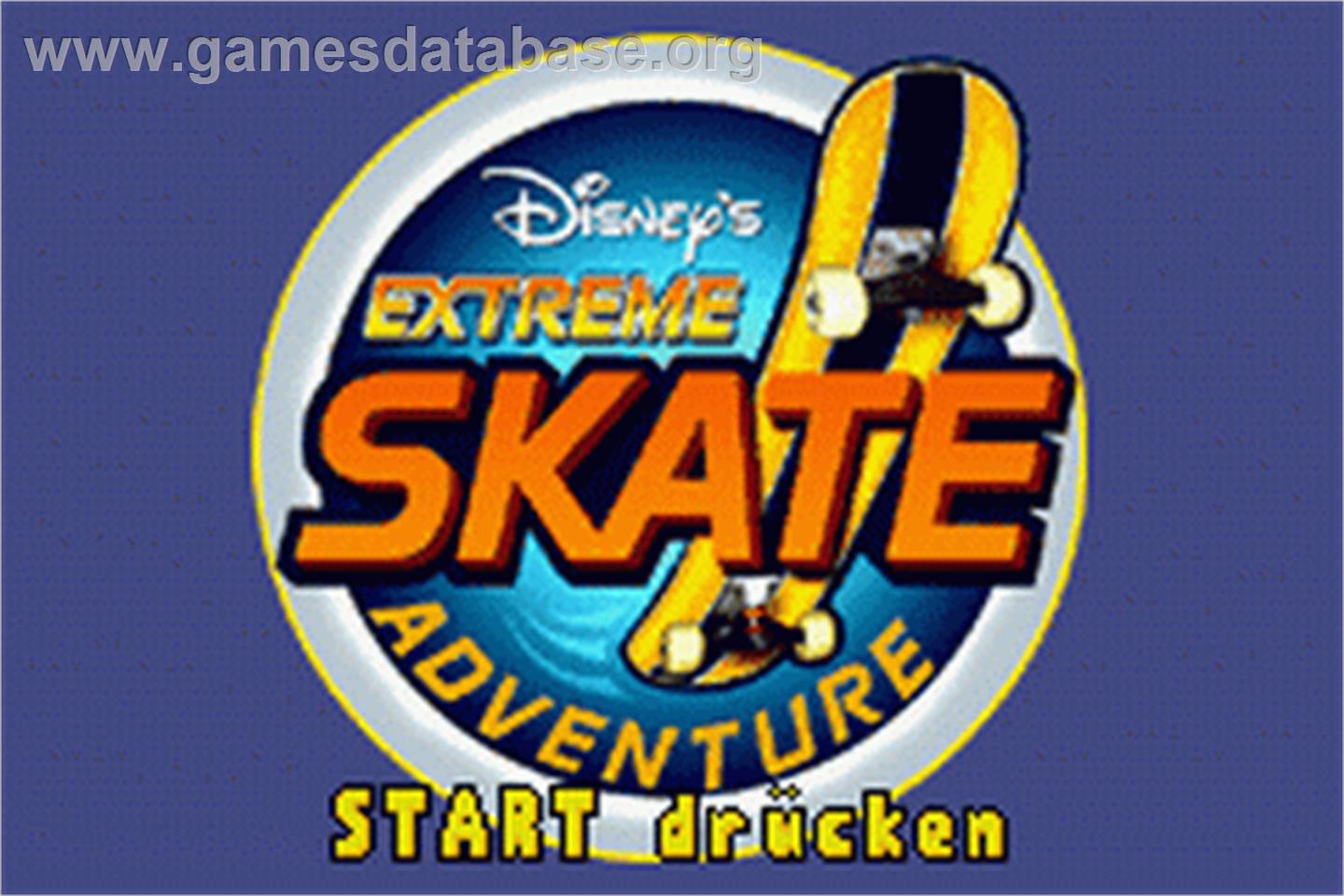 Disney's Extreme Skate Adventure - Nintendo Game Boy Advance - Artwork - Title Screen