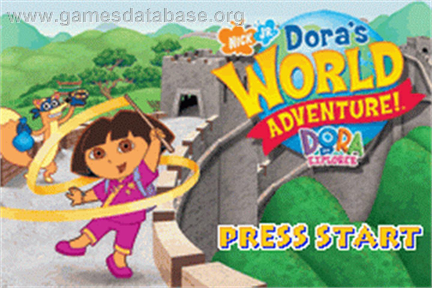 Dora The Explorer - Dora's World Adventure! - Nintendo Game Boy Advance - Artwork - Title Screen