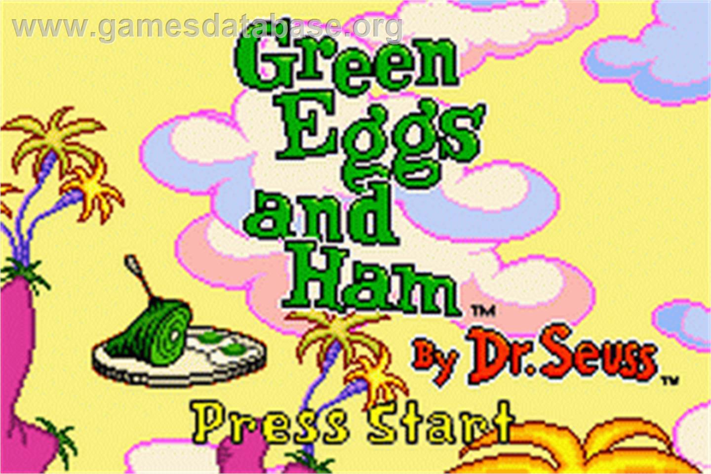 Dr. Seuss - Green Eggs and Ham - Nintendo Game Boy Advance - Artwork - Title Screen
