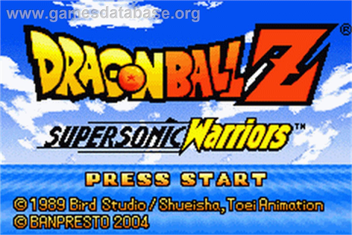 Dragonball Z: Supersonic Warriors - Nintendo Game Boy Advance - Artwork - Title Screen