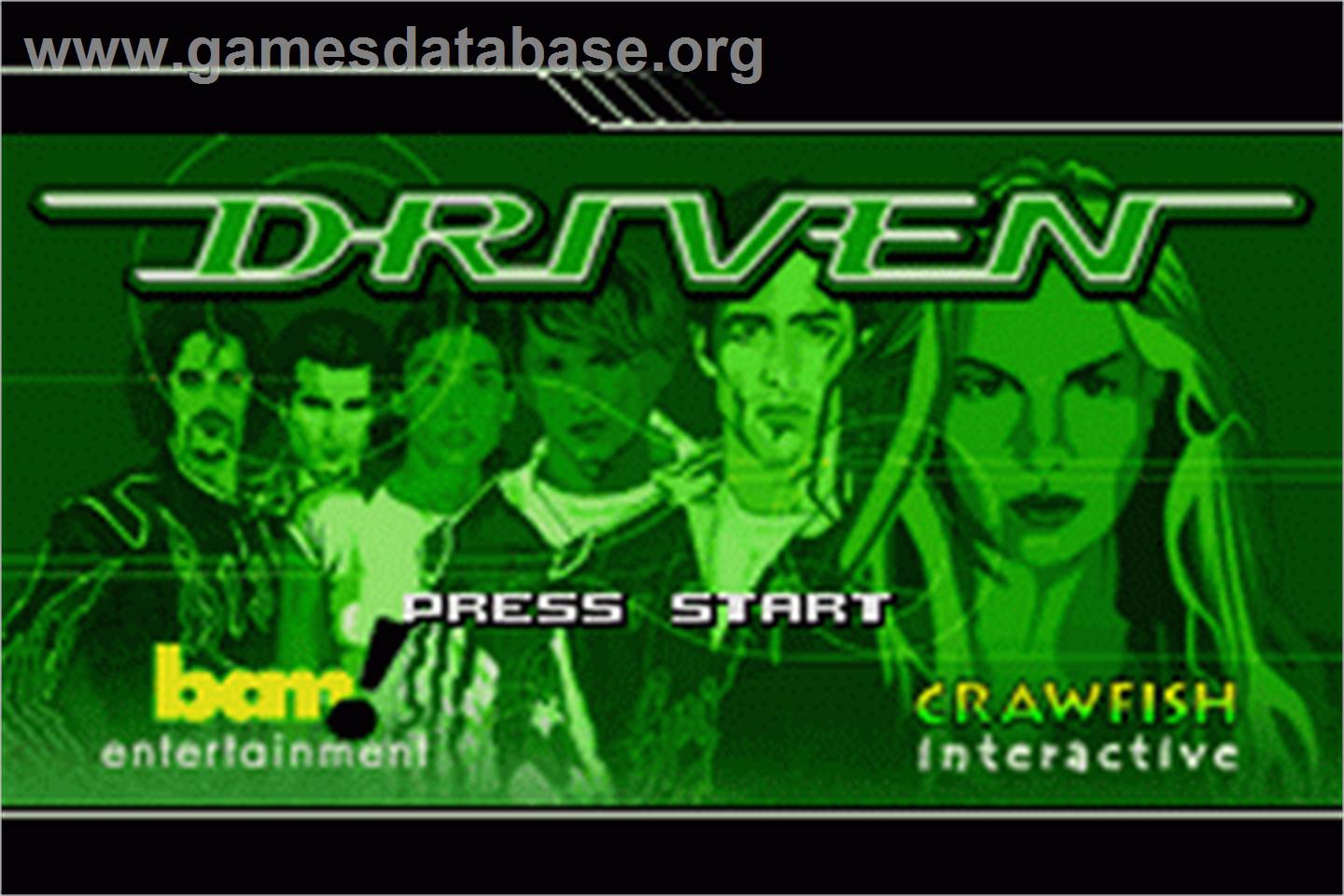Driven - Nintendo Game Boy Advance - Artwork - Title Screen