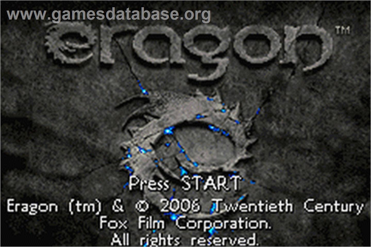 Eragon - Nintendo Game Boy Advance - Artwork - Title Screen