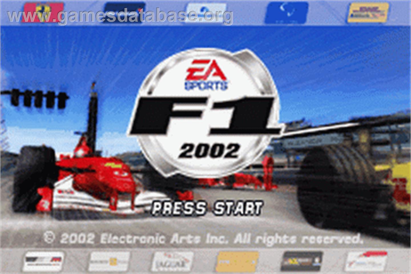 F1 2002 - Nintendo Game Boy Advance - Artwork - Title Screen