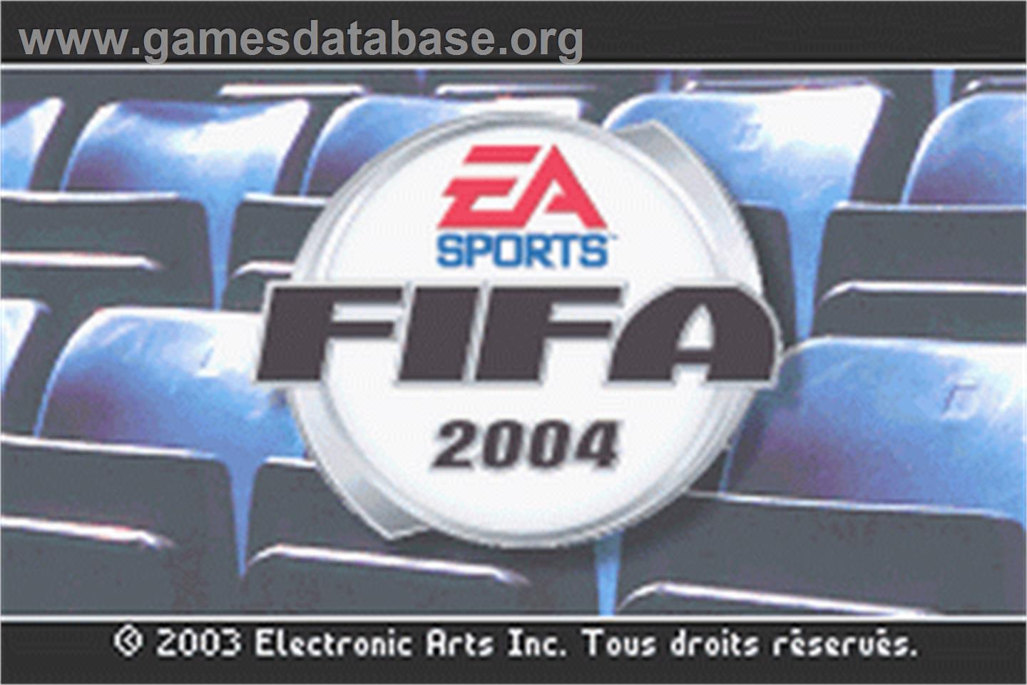 FIFA Football 2004 - Nintendo Game Boy Advance - Artwork - Title Screen