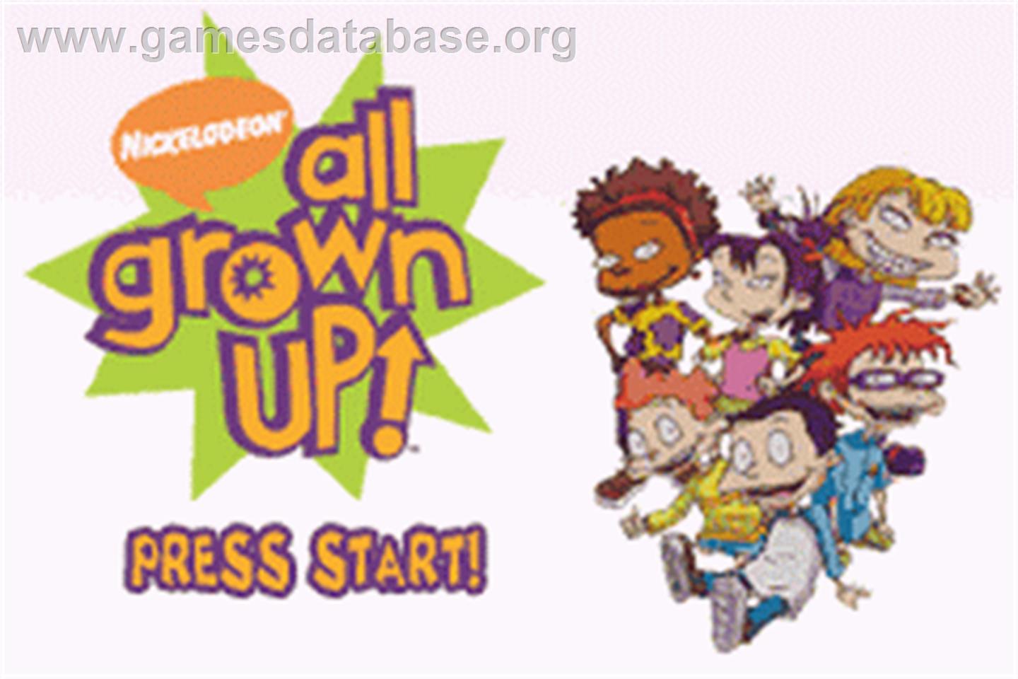 Game Boy Advance Video - All Grown Up! - Volume 1 - Nintendo Game Boy Advance - Artwork - Title Screen