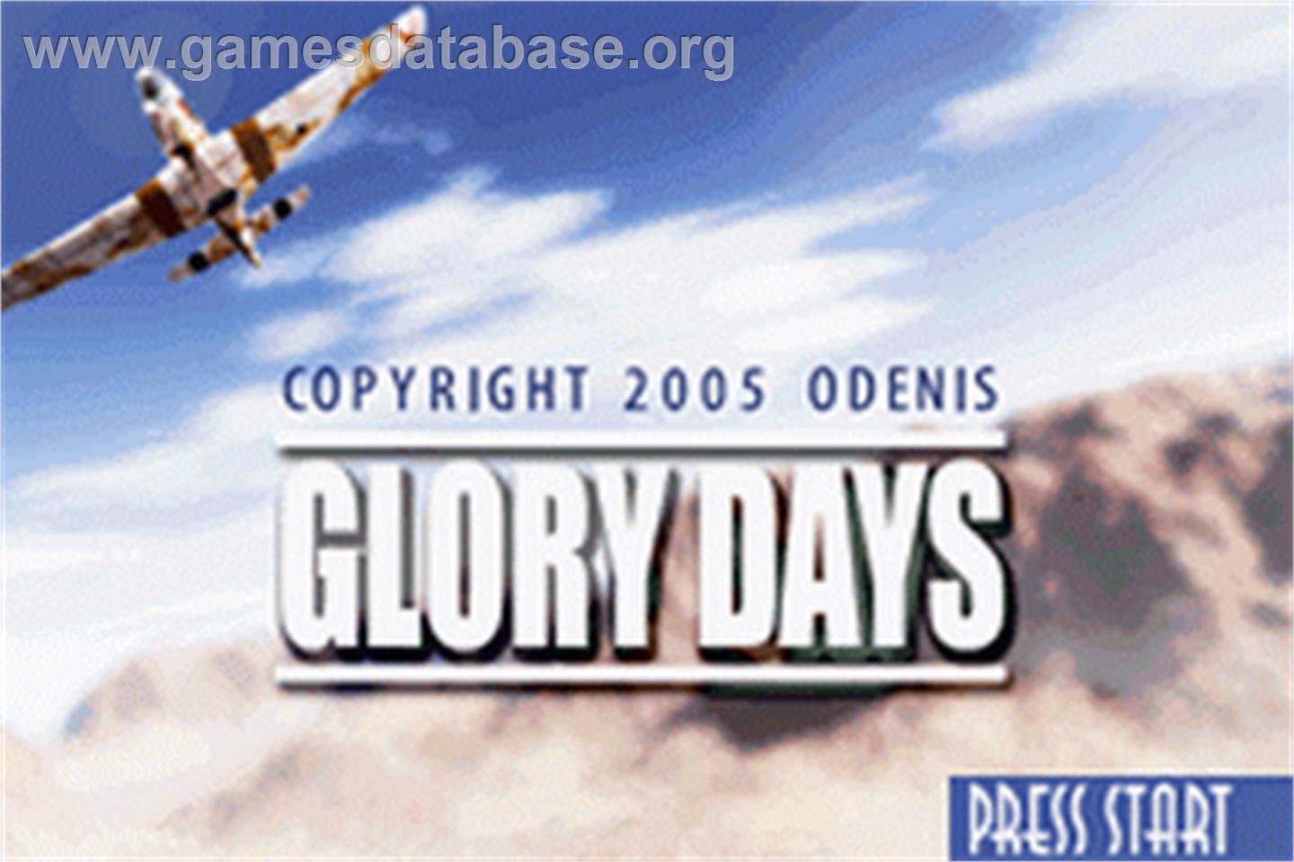 Glory Days - The Essence of War - Nintendo Game Boy Advance - Artwork - Title Screen