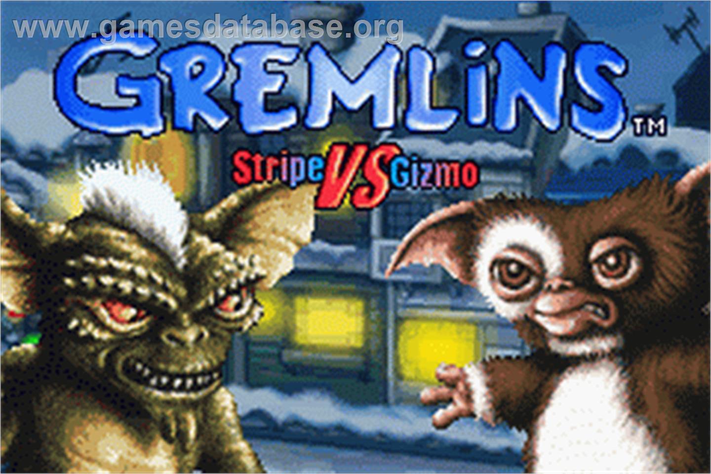Gremlins - Stripe Vs Gizmo - Nintendo Game Boy Advance - Artwork - Title Screen