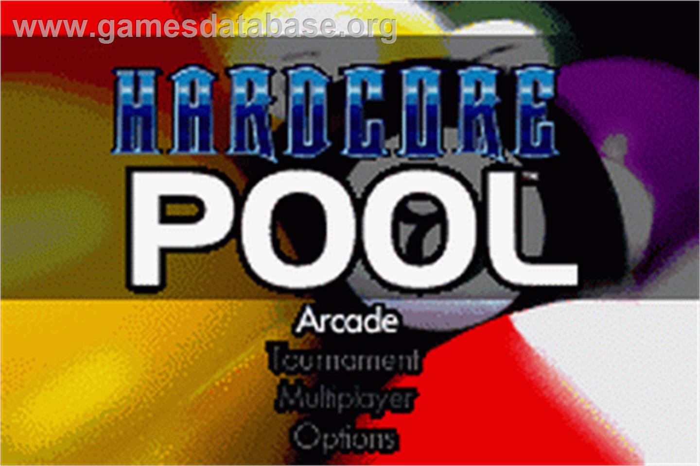Hardcore Pool - Nintendo Game Boy Advance - Artwork - Title Screen