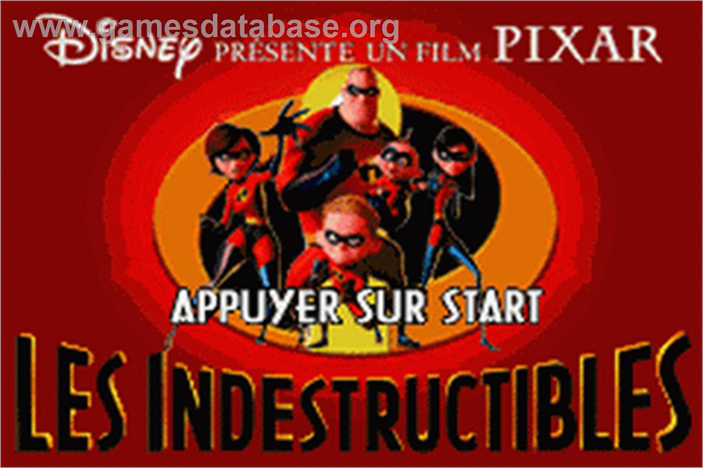 Incredibles - Nintendo Game Boy Advance - Artwork - Title Screen