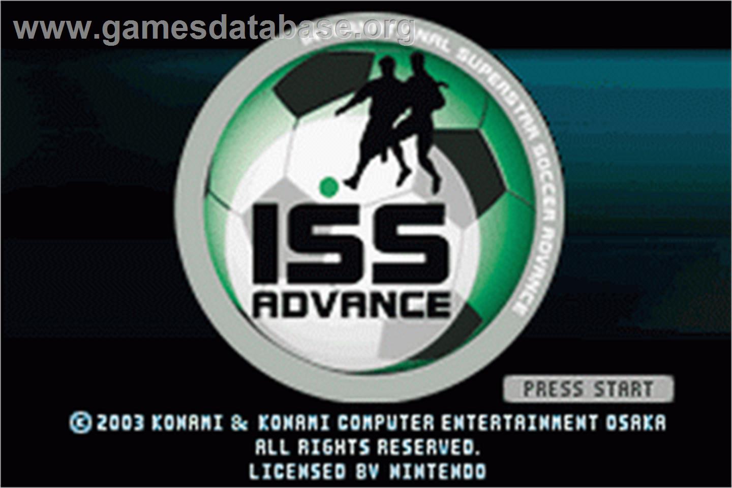 International Superstar Soccer Advance - Nintendo Game Boy Advance - Artwork - Title Screen