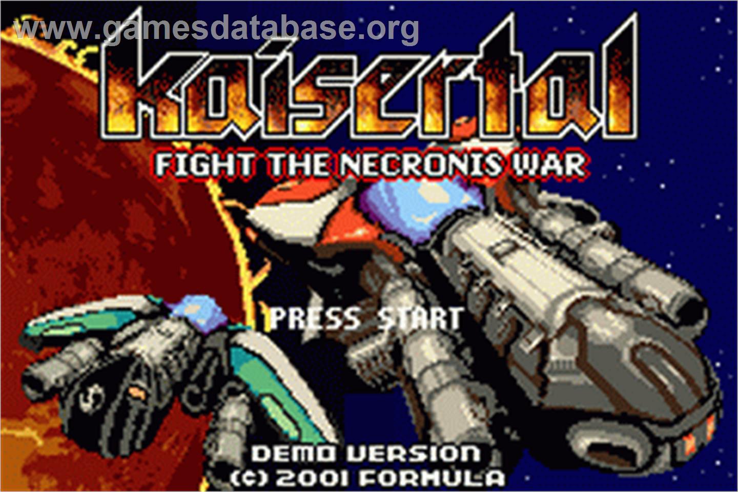 Kaisertal - Fight The Necronis War - Nintendo Game Boy Advance - Artwork - Title Screen