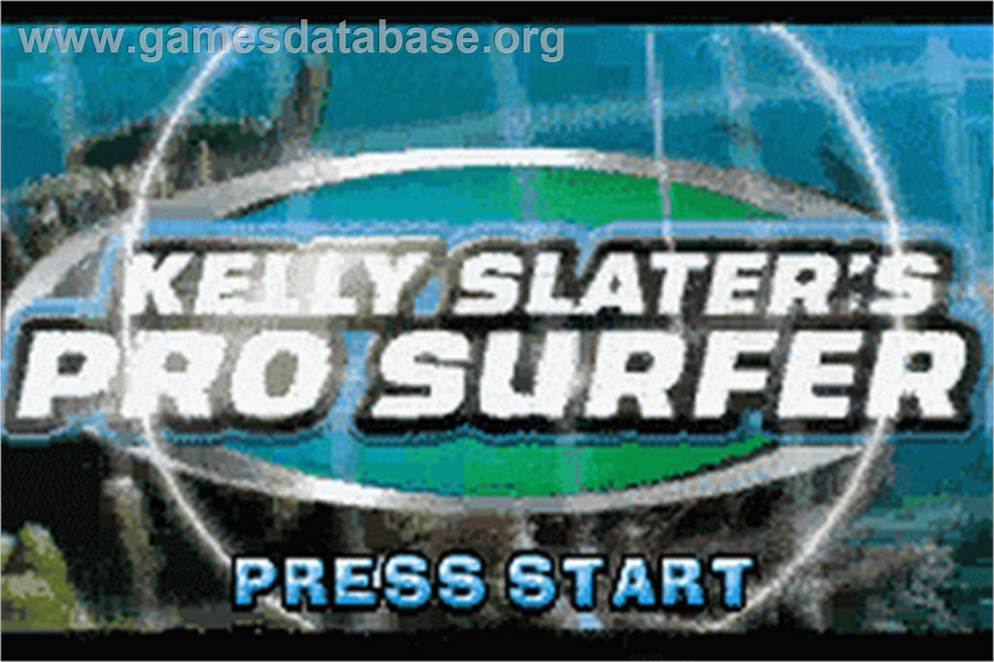 Kelly Slater's Pro Surfer - Nintendo Game Boy Advance - Artwork - Title Screen