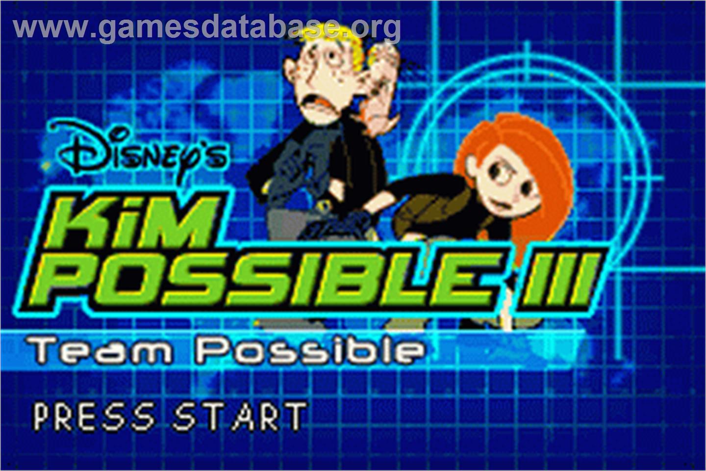 Kim Possible 3: Team Possible - Nintendo Game Boy Advance - Artwork - Title Screen