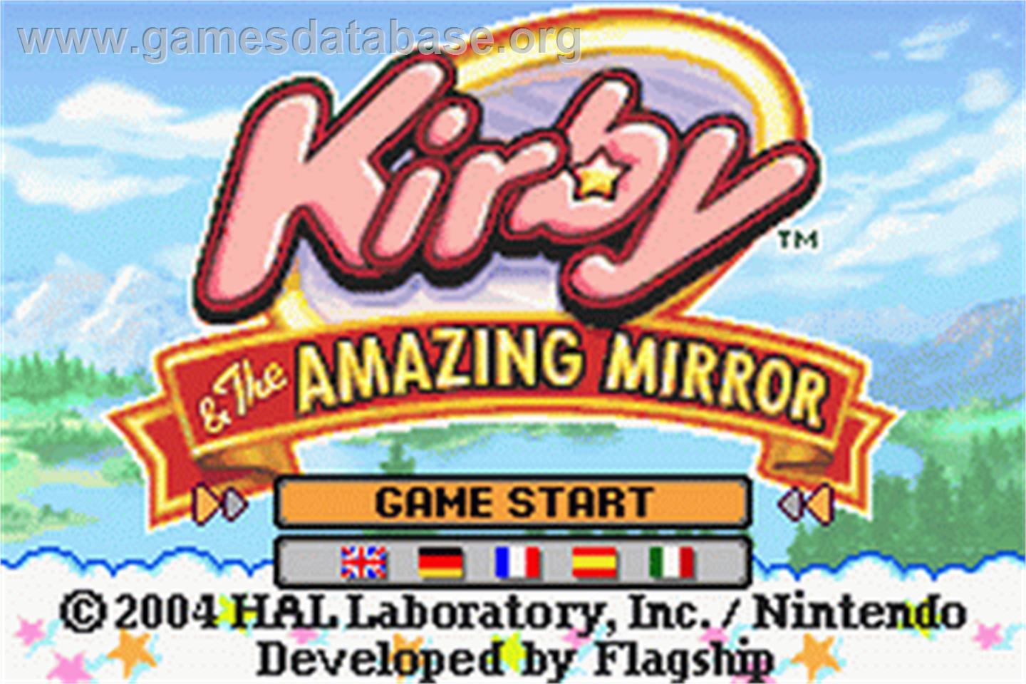 Kirby and the Amazing Mirror - Nintendo Game Boy Advance - Artwork - Title Screen
