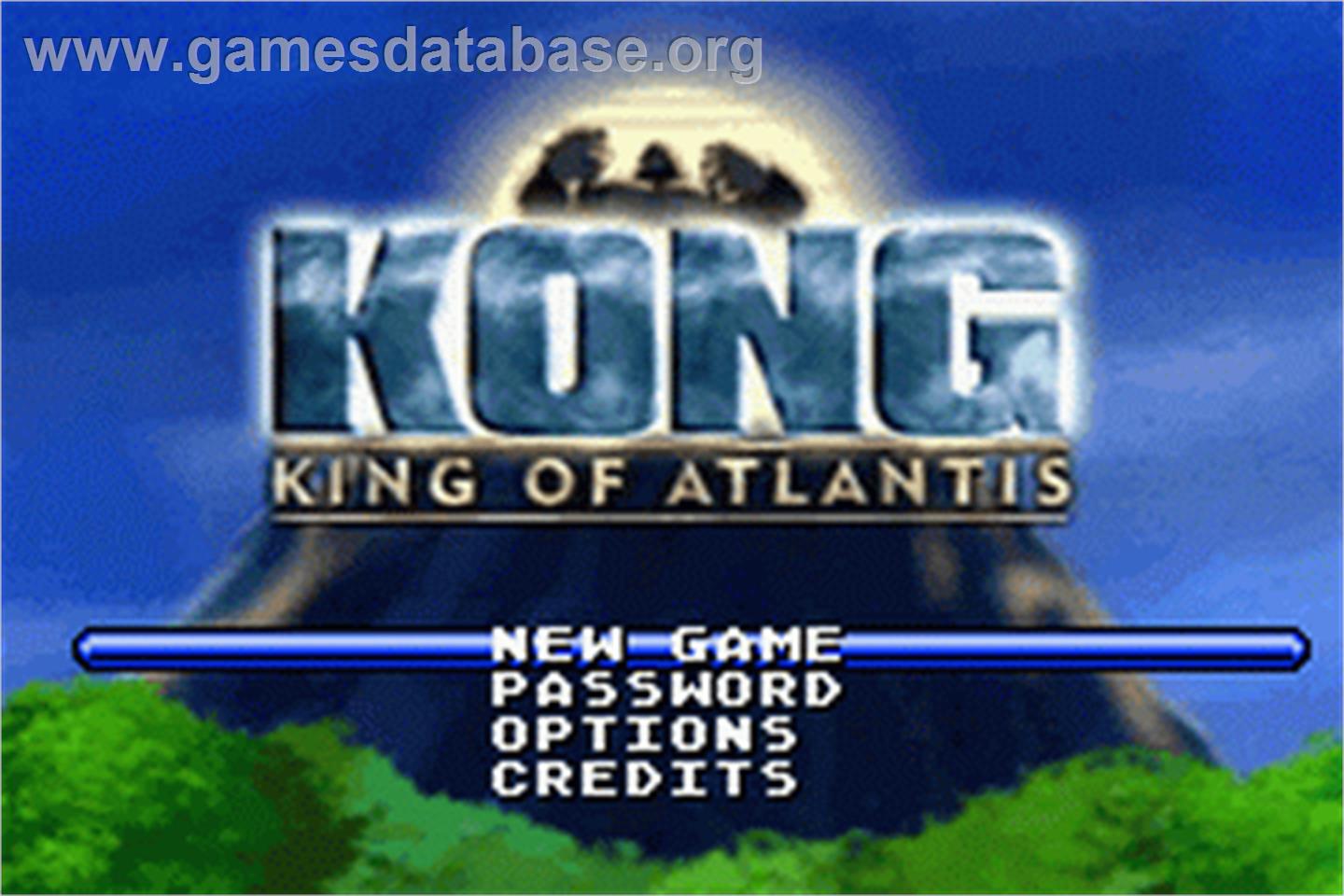 Kong - King In Atlantis - Nintendo Game Boy Advance - Artwork - Title Screen