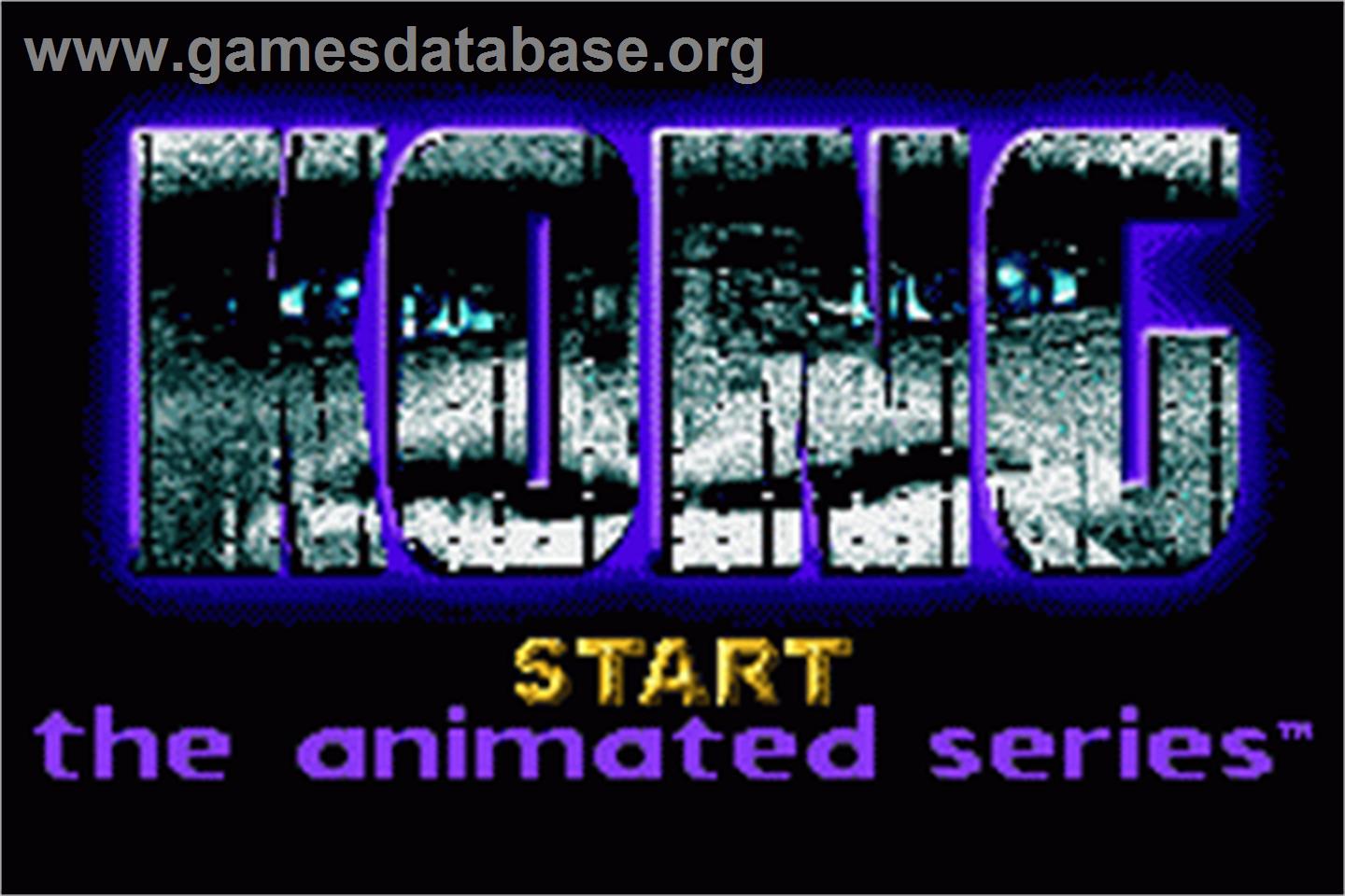 Kong - The Animated Series - Nintendo Game Boy Advance - Artwork - Title Screen