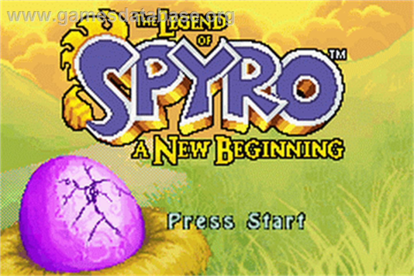 Legend of Spyro: A New Beginning - Nintendo Game Boy Advance - Artwork - Title Screen