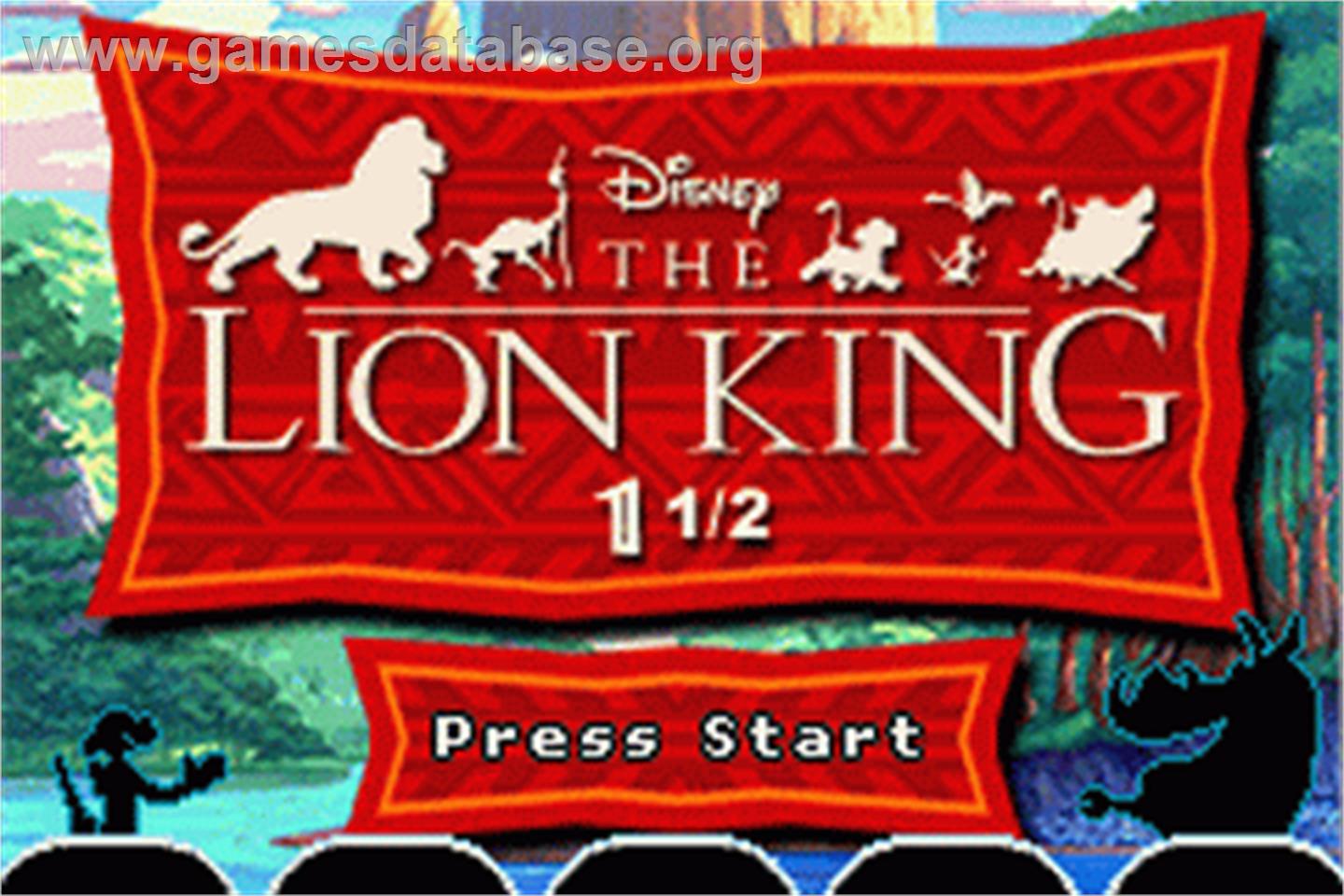 Lion King ,The - Nintendo Game Boy Advance - Artwork - Title Screen