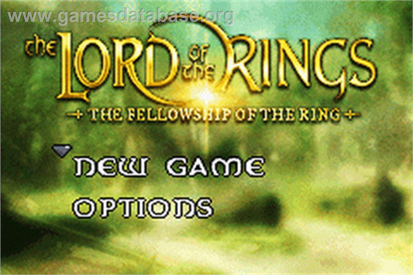 Lord Of The Rings, The - The Fellowship Of The Ring - Nintendo Game Boy Advance - Artwork - Title Screen
