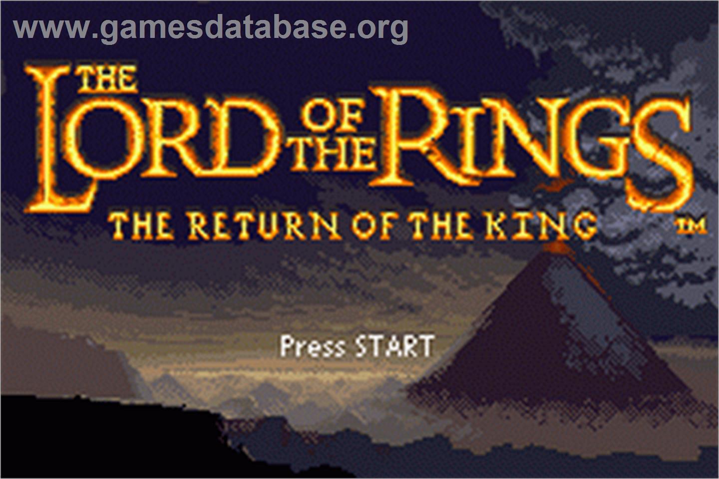 Lord of the Rings, The - The Return of the King (Vast Fame) - Nintendo Game Boy Advance - Artwork - Title Screen