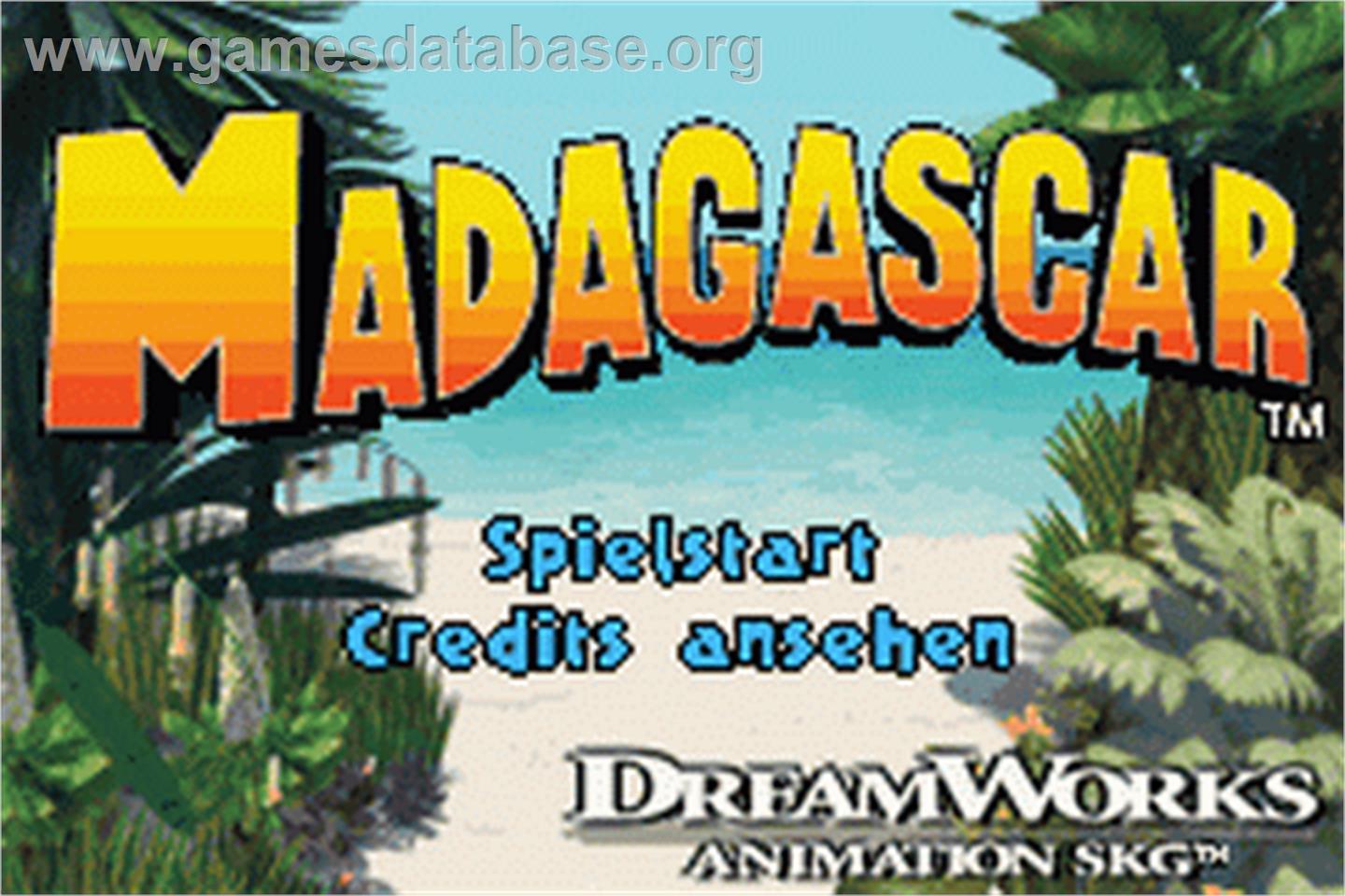Madagascar - Nintendo Game Boy Advance - Artwork - Title Screen
