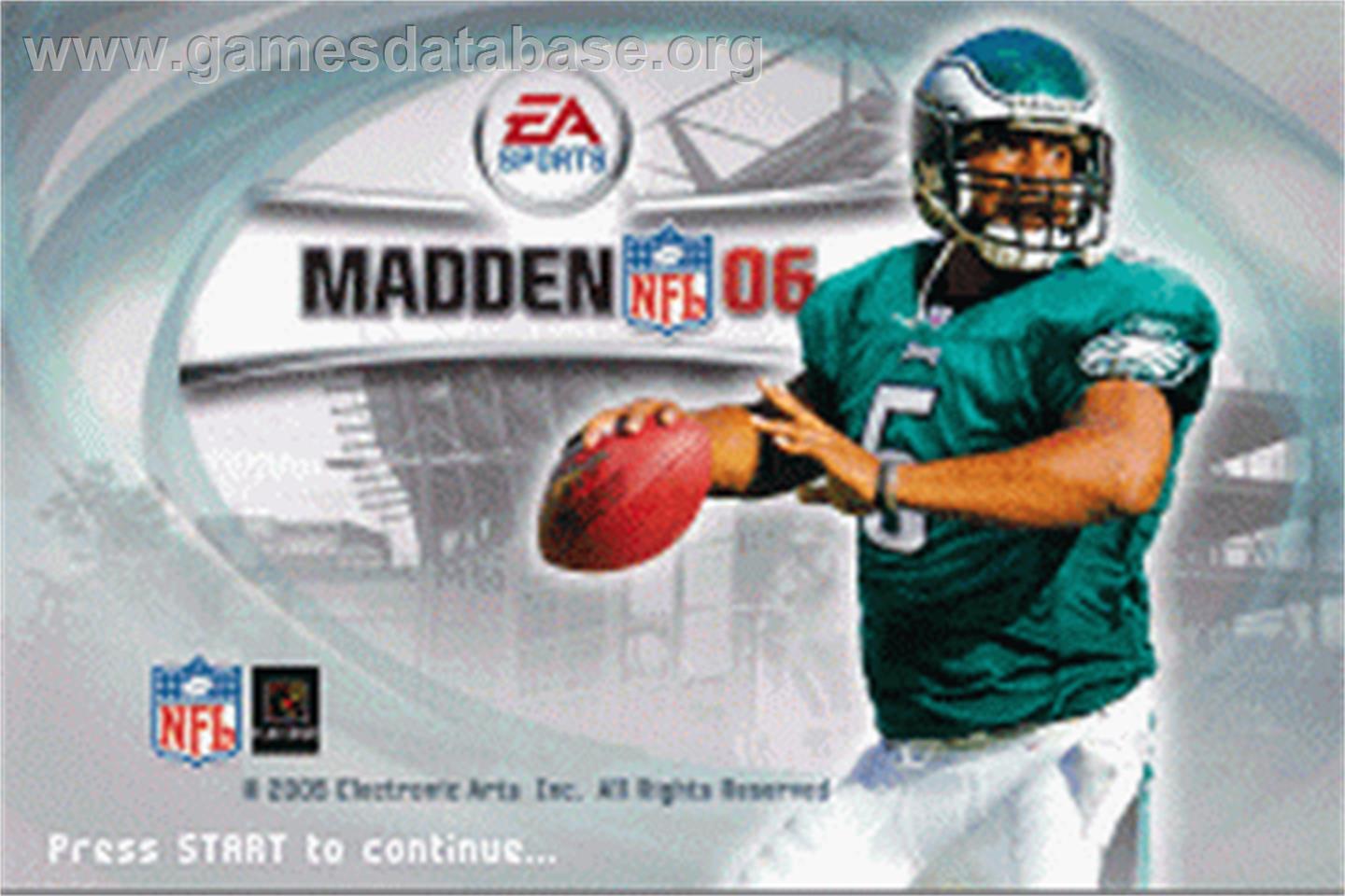 Madden Nfl 06 - Nintendo Game Boy Advance - Artwork - Title Screen